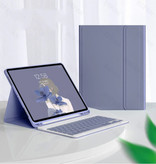 ABEIFAN Etui na klawiaturę do iPada Air 2 Pro (9,7 cala) - Wielofunkcyjna klawiatura QWERTY Etui z etui Bluetooth Smart Cover w kolorze fioletowym