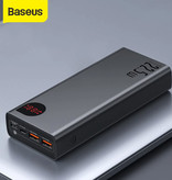Baseus Power Bank z portem PD 20.000mAh Potrójny port 3x USB - Wyświetlacz LED Zewnętrzna ładowarka awaryjna Ładowarka baterii Czarna