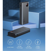Baseus Banque d'alimentation avec port PD 20.000mAh Triple 3x Port USB - Affichage LED Chargeur de batterie de secours externe Chargeur de batterie Noir
