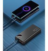 Baseus Powerbank mit PD Port 20.000mAh Triple 3x USB Port - LED Display Externer Notfall Akku Ladegerät Ladegerät Schwarz