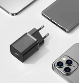 Baseus Ładowarka Super Si 20W PD USB-C - Zasilanie USB Szybkie ładowanie - Ładowarka ścienna Ładowarka ścienna Ładowarka sieciowa AC Adapter Czarny