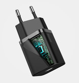 Baseus Super Si 20W PD USB-C-Ladegerät - Stromversorgung USB-Schnellladung - Wandstecker-Ladegerät Wallcharger AC-Home-Ladegerät-Adapter Schwarz
