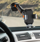 Baseus Uniwersalny uchwyt samochodowy na telefon ze stojakiem na deskę rozdzielczą - uchwyt na smartfon Gravity czarny