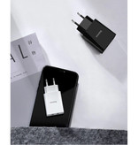 Baseus Dual 2x Port USB Stekkerlader - 2A Muur Oplader Wallcharger AC Thuislader Adapter Wit