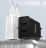 Baseus Dual 2x Port USB Plug Charger - 2A Wandladegerät Wallcharger AC Home Ladegerät Adapter Schwarz