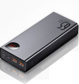 Baseus Power Bank 65W z portem PD 20 000 mAh z 5 portami USB - Wyświetlacz LED Zewnętrzna ładowarka awaryjna Ładowarka baterii Czarna