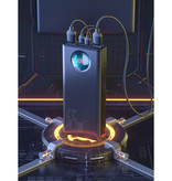 Baseus 65W Powerbank met PD Poort 20.000mAh met 5 USB Poorten  - LED Display Externe Noodaccu Batterij Oplader Charger Blauw