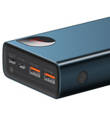Baseus 65W Powerbank mit PD Port 20.000mAh mit 5 USB Ports - LED Display Externer Notfall Akku Ladegerät Ladegerät Blau