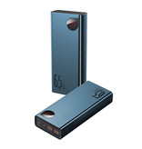 Baseus 65W Powerbank mit PD Port 20.000mAh mit 5 USB Ports - LED Display Externer Notfall Akku Ladegerät Ladegerät Blau