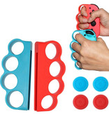 Stuff Certified® Boxing Bracket Grip for Nintendo Switch Joy-Cons - NS Bluetooth Gamepad Joy Pad Blue and Red