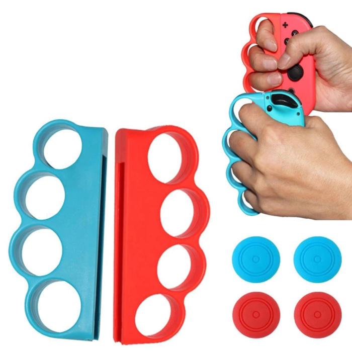 Empuñadura de soporte de boxeo para Nintendo Switch Joy-Cons - NS Bluetooth Gamepad Joy Pad azul y rojo