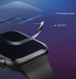 Stuff Certified® Protector de pantalla de cubierta completa de 44 mm para iWatch Series 4/5 - Vidrio templado