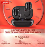 Lenovo Słuchawki bezprzewodowe H301 - słuchawki douszne sterowane dotykiem TWS Słuchawki douszne Bluetooth 5.0 Słuchawki douszne Czarne