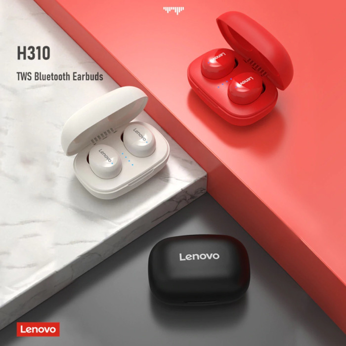 Lenovo Słuchawki bezprzewodowe H301 - słuchawki douszne sterowane dotykiem TWS Słuchawki douszne Bluetooth 5.0 Słuchawki douszne Czerwone