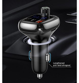 Baseus 2x USB / USB-C Car Charger Bluetooth Transmitter Handsfree Charger FM Radio Kit Black