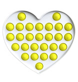 Stuff Certified® Pop It - Fidget Anti Stress Toy Bubble Toy Silicone Heart Yellow