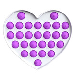 Stuff Certified® Pop It - Fidget Anti Stress Toy Bubble Toy Silicone Heart Purple