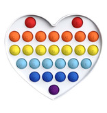 Stuff Certified® Pop It - Fidget Anti Stress Speelgoed Bubble Toy Siliconen Hartje Regenboog