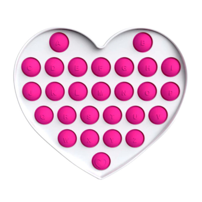 Pop It - Fidget Anti Stress Toy Bubble Toy Silicone Heart Pink