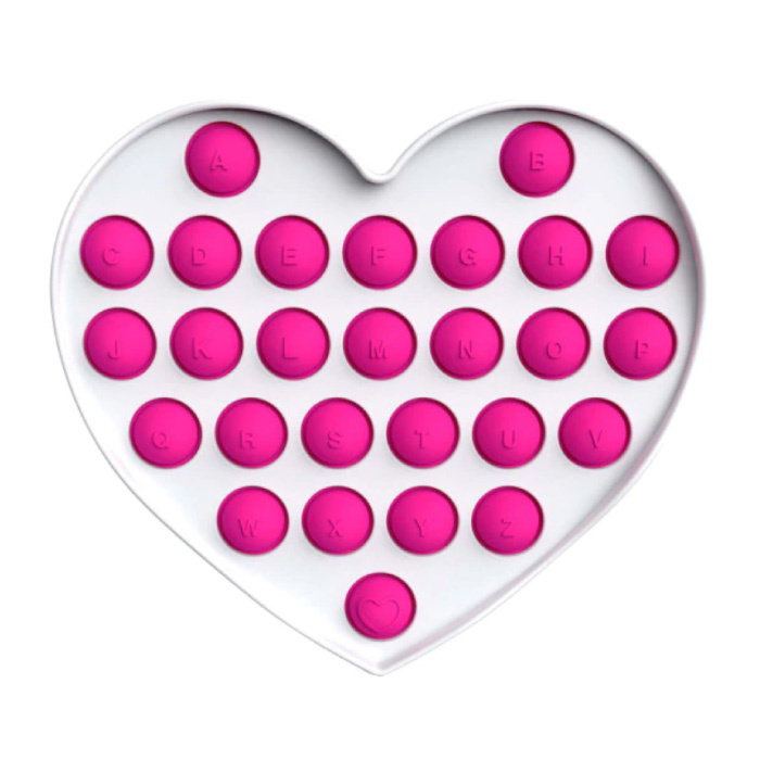 Pop It - Zappeln Anti Stress Spielzeug Bubble Toy Silikon Herz Pink