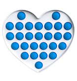 Stuff Certified® Pop It - Fidget Anti Stress Toy Bubble Toy Silicone Heart Blue