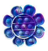 Stuff Certified® Pop It - Fidget Giocattolo antistress Bubble Toy Fiore in silicone blu