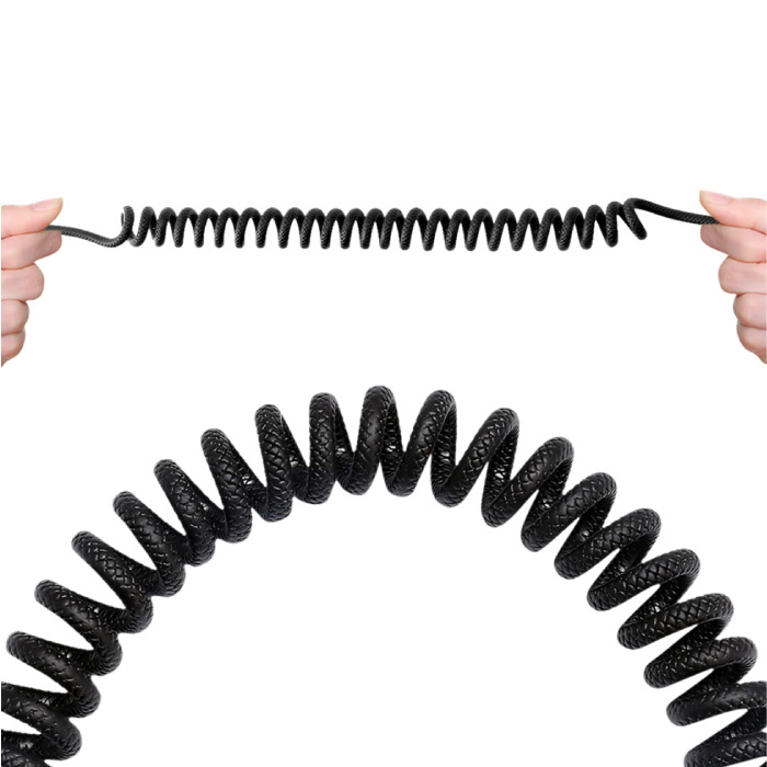 Nohon Gekräuseltes Ladekabel für Micro-USB - 2A Spiralfeder-Datenkabel 1,2 m Ladekabel rot