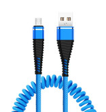 Nohon Gekrulde Oplaadkabel voor Micro-USB - 2A Spiraal Veer Datakabel 1.2 Meter Oplader Kabel Blauw