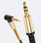 HOCO Câble AUX enroulé 3,5 mm Jack audio en spirale plaqué or 2 mètres - Noir