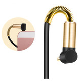 HOCO Cavo AUX a spirale da 3,5 mm con connettore audio a spirale placcato in oro da 2 metri - nero