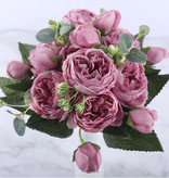 Kahaul Art Bouquet - Soie Roses Rose Fleurs Bouquets De Luxe Décor Ornement Rose