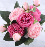 Kahaul Art Bouquet - Silk Roses Rose Flowers Ramos de lujo Decoración Adorno Rosa