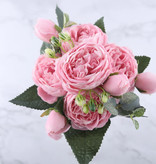 Kahaul Art Bouquet - Soie Roses Rose Fleurs Bouquets De Luxe Décor Ornement Rose