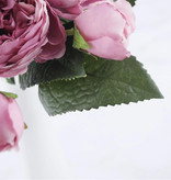 Kahaul Kunststrauß - Seidenrosen Rosenblumen Luxussträuße Dekor Ornament Weiß