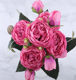 Kahaul Bukiet Artystyczny - Jedwabne Róże Kwiaty Róży Luksusowe Bukiety Dekoracyjny Ornament Czerwony
