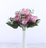 Kahaul Kunststrauß - Seidenrosen Rosenblumen Luxussträuße Dekor Ornament Blau
