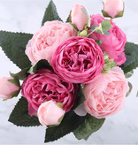 Kahaul Art Bouquet - Soie Roses Rose Fleurs Bouquets De Luxe Décor Ornement Rose
