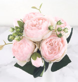 Kahaul Art Bouquet - Soie Roses Rose Fleurs Bouquets De Luxe Décor Ornement Rose