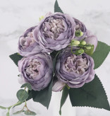 Kahaul Art Bouquet - Soie Roses Rose Fleurs Bouquets De Luxe Décor Ornement Violet