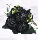 Kahaul Art Bouquet - Rosas de seda Flores color de rosa Ramos de lujo Decoración Adorno Negro