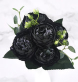 Kahaul Bukiet Artystyczny - Jedwabne Róże Kwiaty Róży Luksusowe Bukiety Dekoracyjny Ornament Czarny