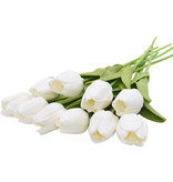 ZQNYCY Art Bouquet - Tulipanes Flores de seda Tulipán Ramos de lujo Decoración Adorno Blanco