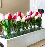 ZQNYCY Art Bouquet - Tulipanes Flores de seda Tulipán Ramos de lujo Decoración Adorno Blanco