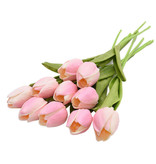 ZQNYCY Art Bouquet - Tulipanes Flores de seda Tulipán Ramos de lujo Decoración Adorno Rosa