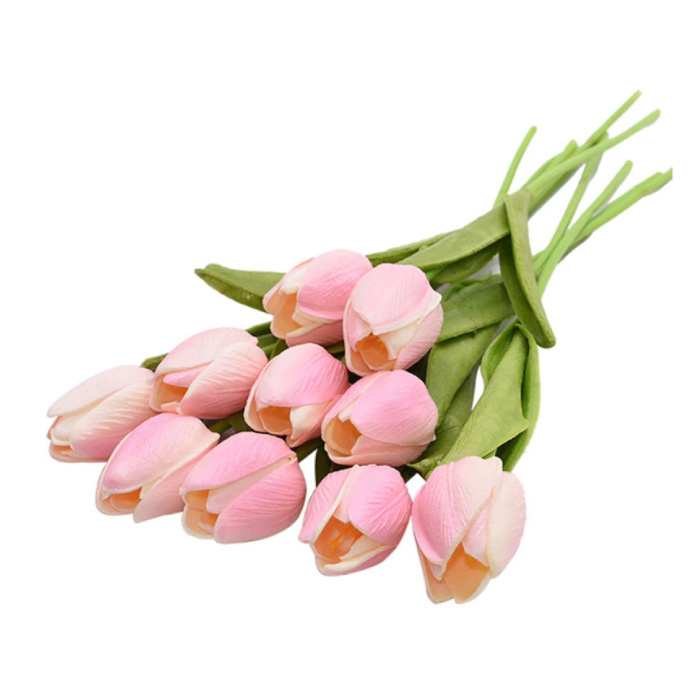 Art Bouquet - Tulipanes Flores de seda Tulipán Ramos de lujo Decoración Adorno Rosa