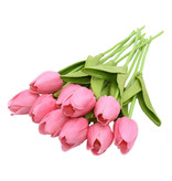 ZQNYCY Art Bouquet - Tulipanes Flores de seda Tulipán Ramos de lujo Decoración Adorno Rosa