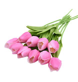 ZQNYCY Art Bouquet - Tulips Silk Flowers Tulip Luxury Bouquets Decor Ornament Pink