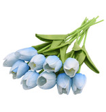 ZQNYCY Art Bouquet - Tulips Silk Flowers Tulip Luxury Bouquets Decor Ornament Blue