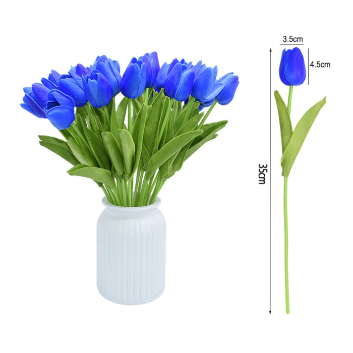 ZQNYCY Art Bouquet - Tulipani Seta Fiori Tulipano Mazzi di Lusso Decor Ornament Blue