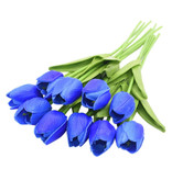 ZQNYCY Art Bouquet - Tulipes Soie Fleurs Tulipe Bouquets De Luxe Décor Ornement Bleu